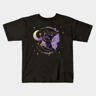 (back print) Stay Connected to your Magic Crystal Cat Kids T-Shirt